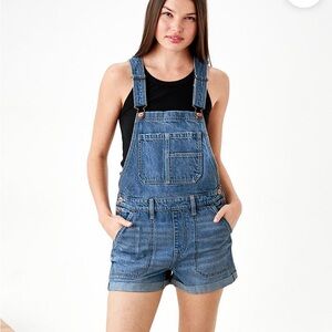 AE denim overall shorts